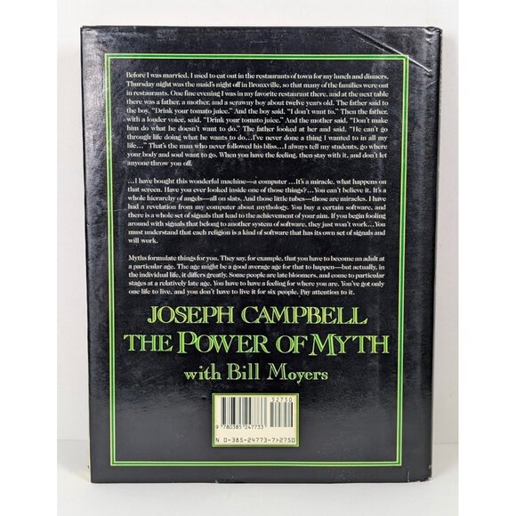 The Power of Myth Joseph Campbell 1st Edition BOMC 1988 Hardcover W/ Dust Jacket - Picture 3 of 4